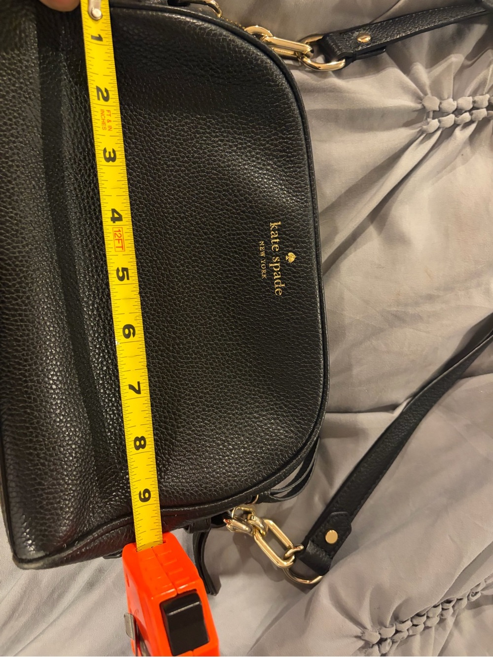 kate spade Black Pebbled Leather Crossbody with Gold Hardware - Picture 8 of 9